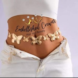 Goldtone belly chain 37" in length